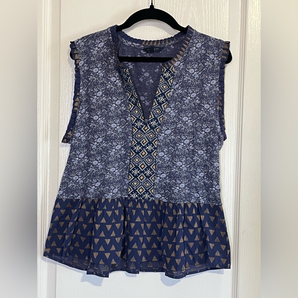 Lucky Brand Patterned Sleeveless Tank Top, Size small